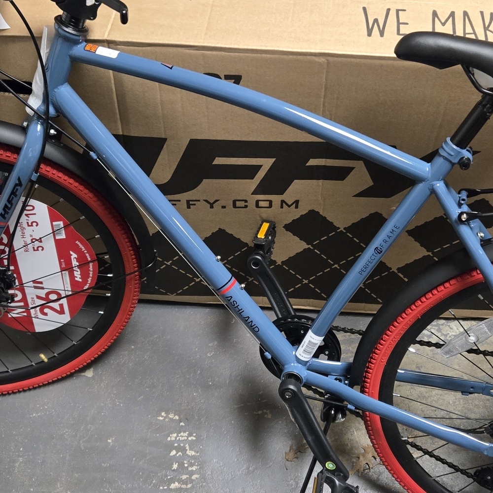 Blue and Red Bicycle with Rear Rack - Picture 4 of 6
